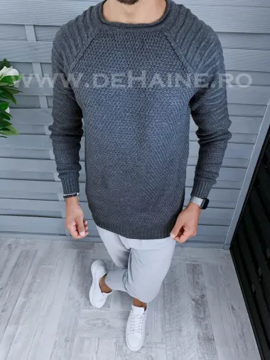 Pulover barbati gros slim fit gri ZR B2056 O2-6.3